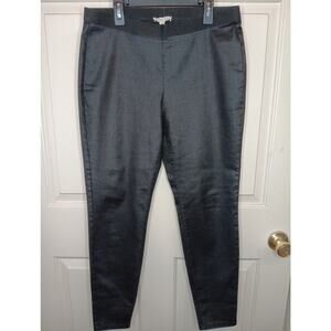 Eileen Fisher Pants Petite Medium Black Pull-On Stretch Organic Cotton Blend